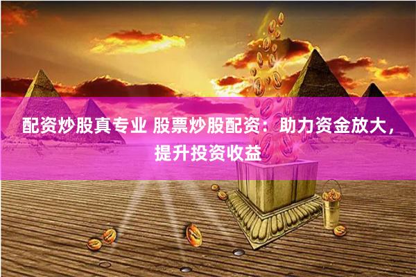 配资炒股真专业 股票炒股配资：助力资金放大，提升投资收益
